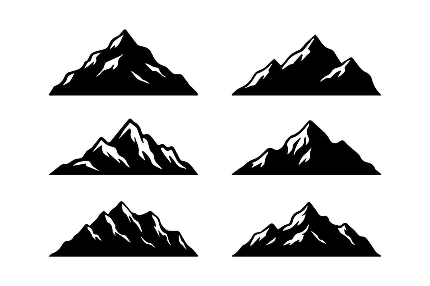 Minimalist mountain line art. vector