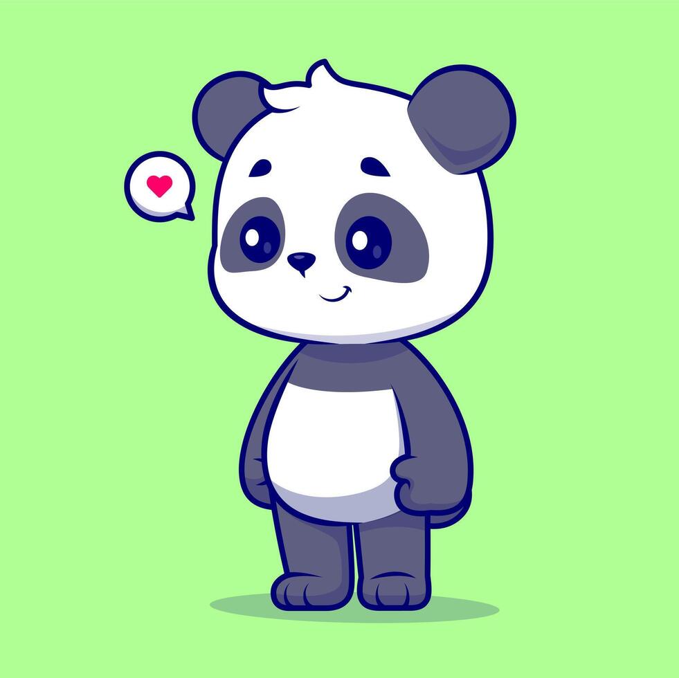 Cute Panda Standing Cartoon vector