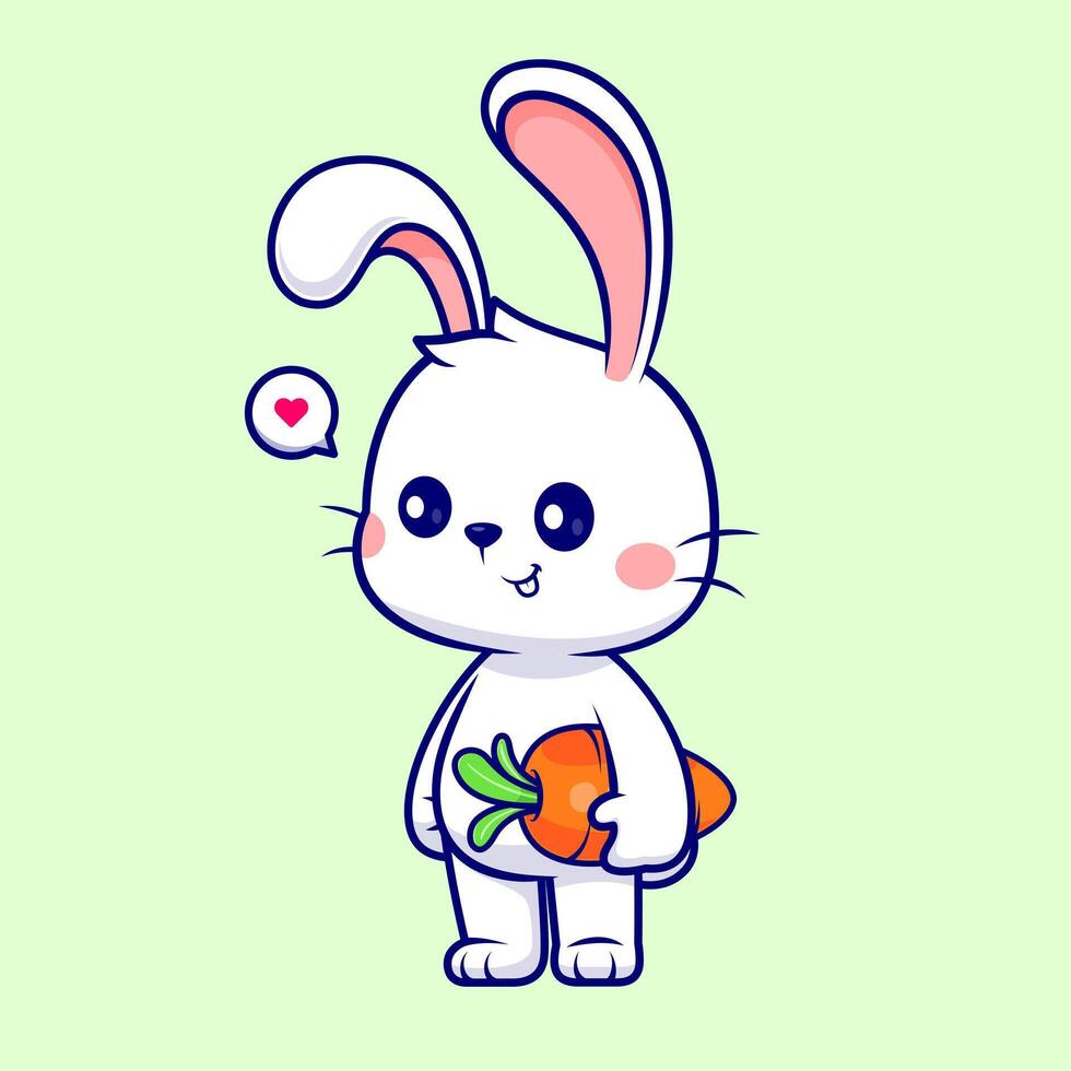 Cute Rabbit Holding Carrot vector