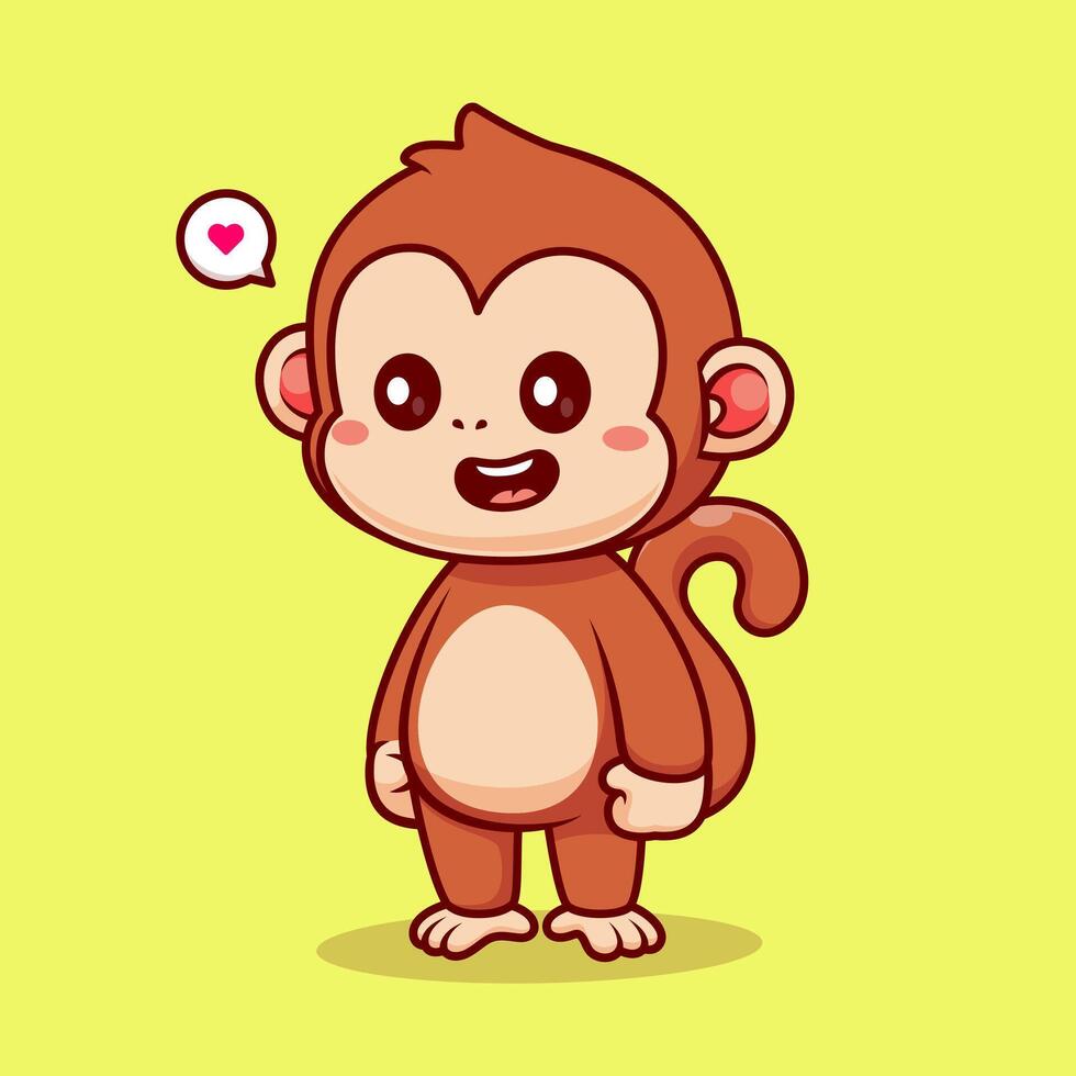 Cute Monkey Standing Cartoon vector