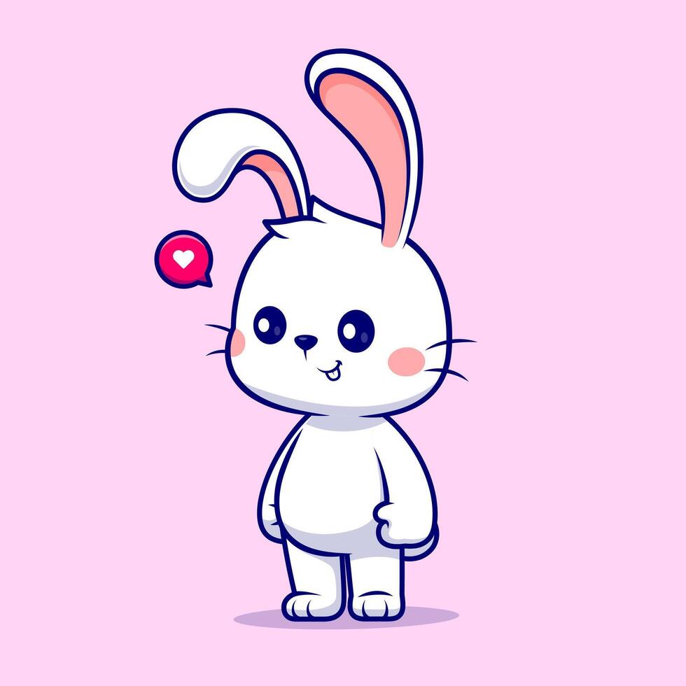 Cute Rabbit Standing Cartoon vector