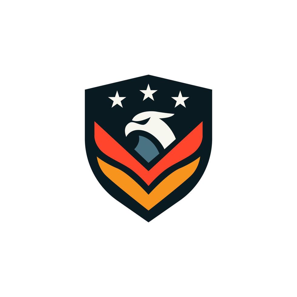 Eagle Hawk Falcon With Stars for military security army logo design vector