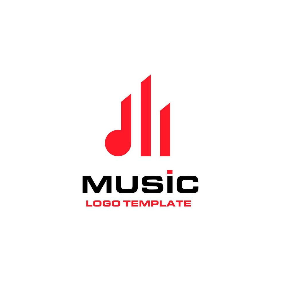 Note music with arrow chart graph business logo design vector