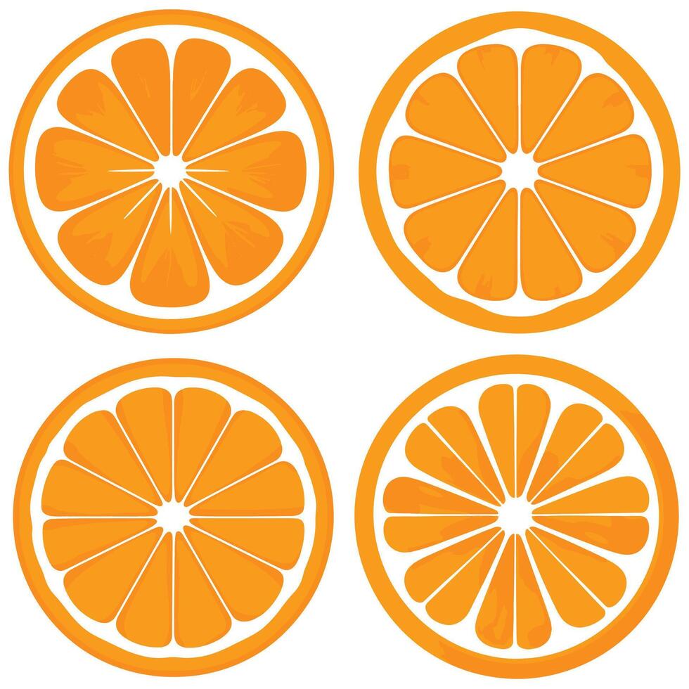 Bright and detailed illustration of orange slices in flat style perfect for food juice ads and design use vector