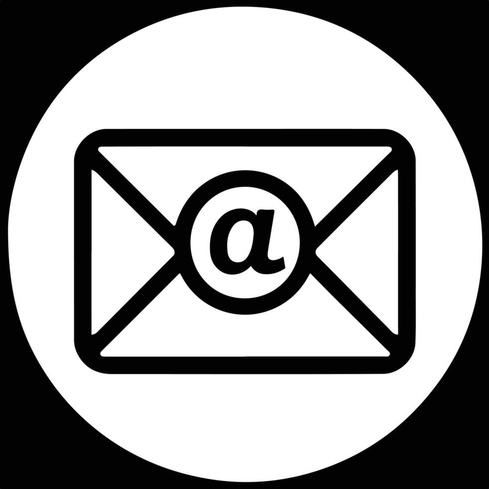 Email Icon in a White Circle vector