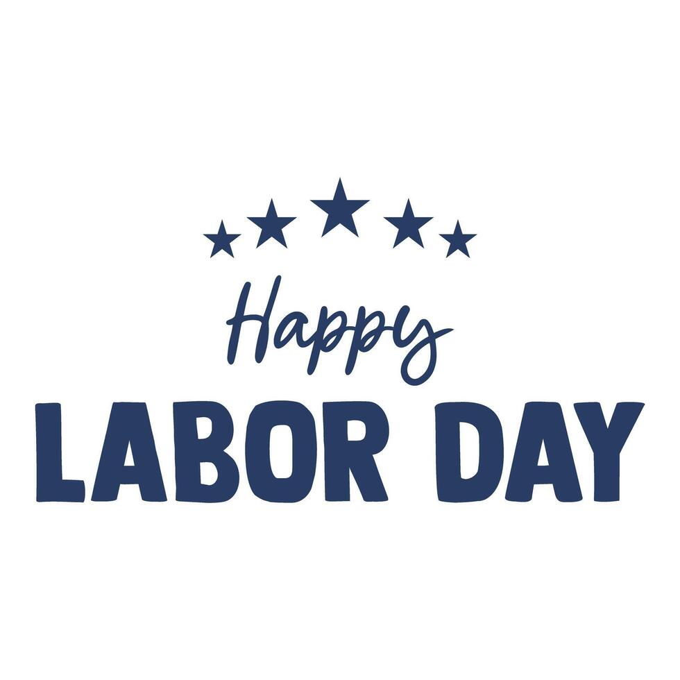 labor day text message with stars vector