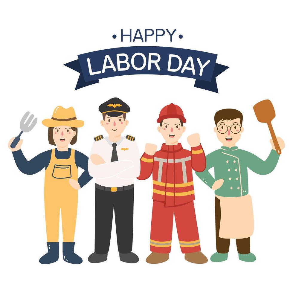 People of Various Occupations, Labor Day Concept vector