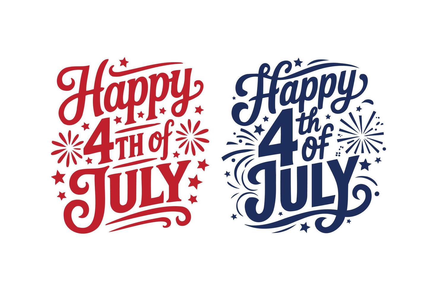 Happy 4th of July letter typography design vector