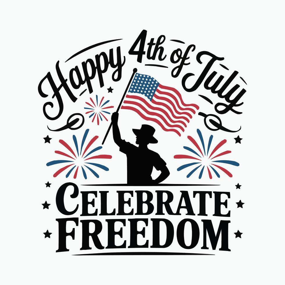 Happy 4th of July illustration features design. vector