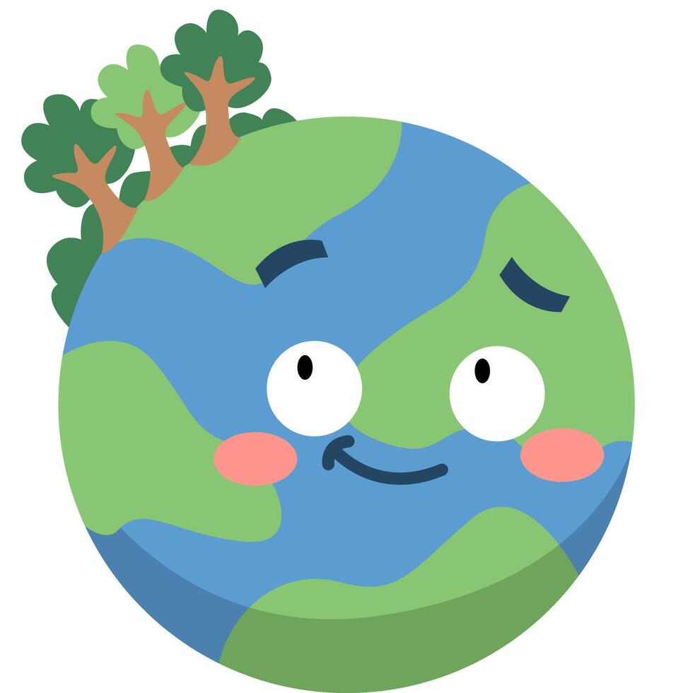 Earth planet cartoon illustration vector