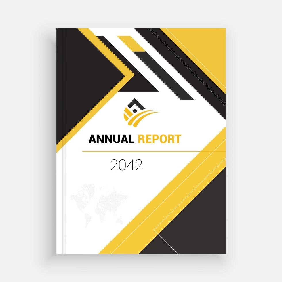 the annual report 2042 cover template is shown design layout vector