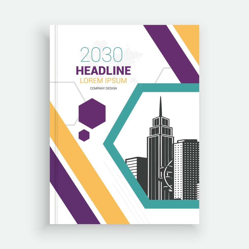 a simple book cover with a city skyline vector