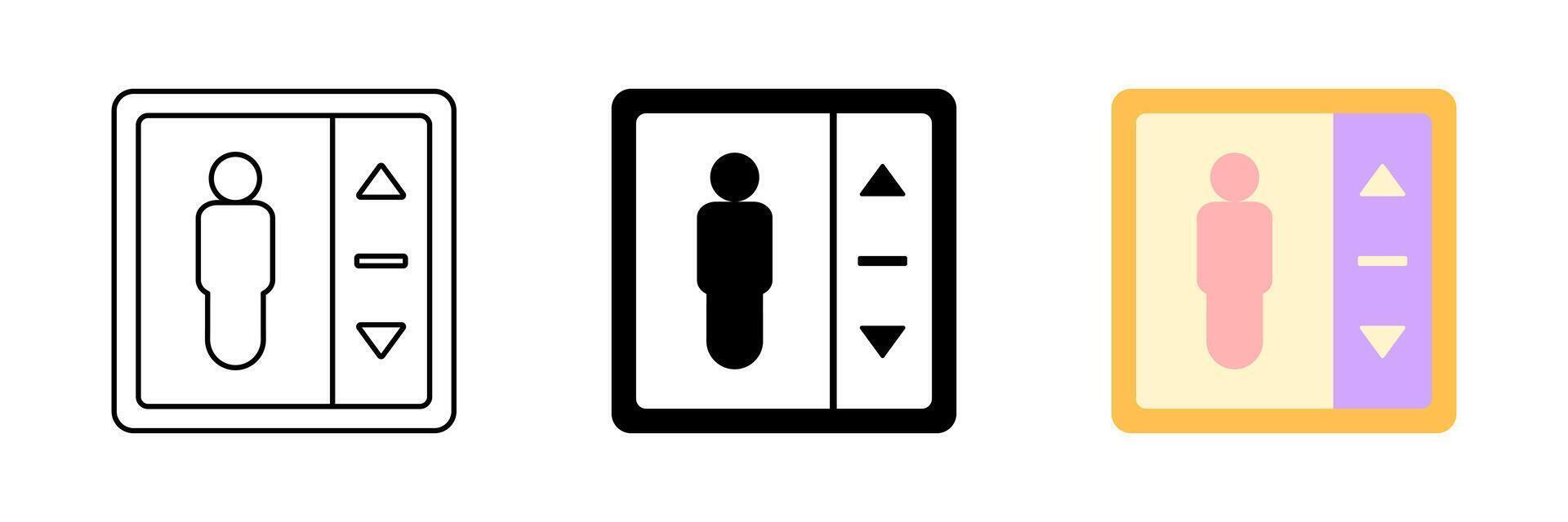 elevator door icon set, elevator button symbol. modern design isolated on white background vector