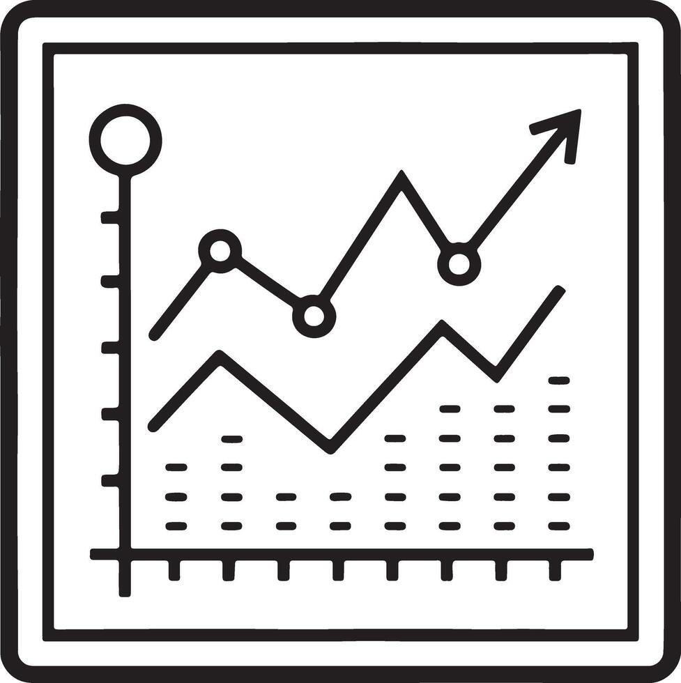 Prediction statistic icon in flat filled and outline stroke line art. vector