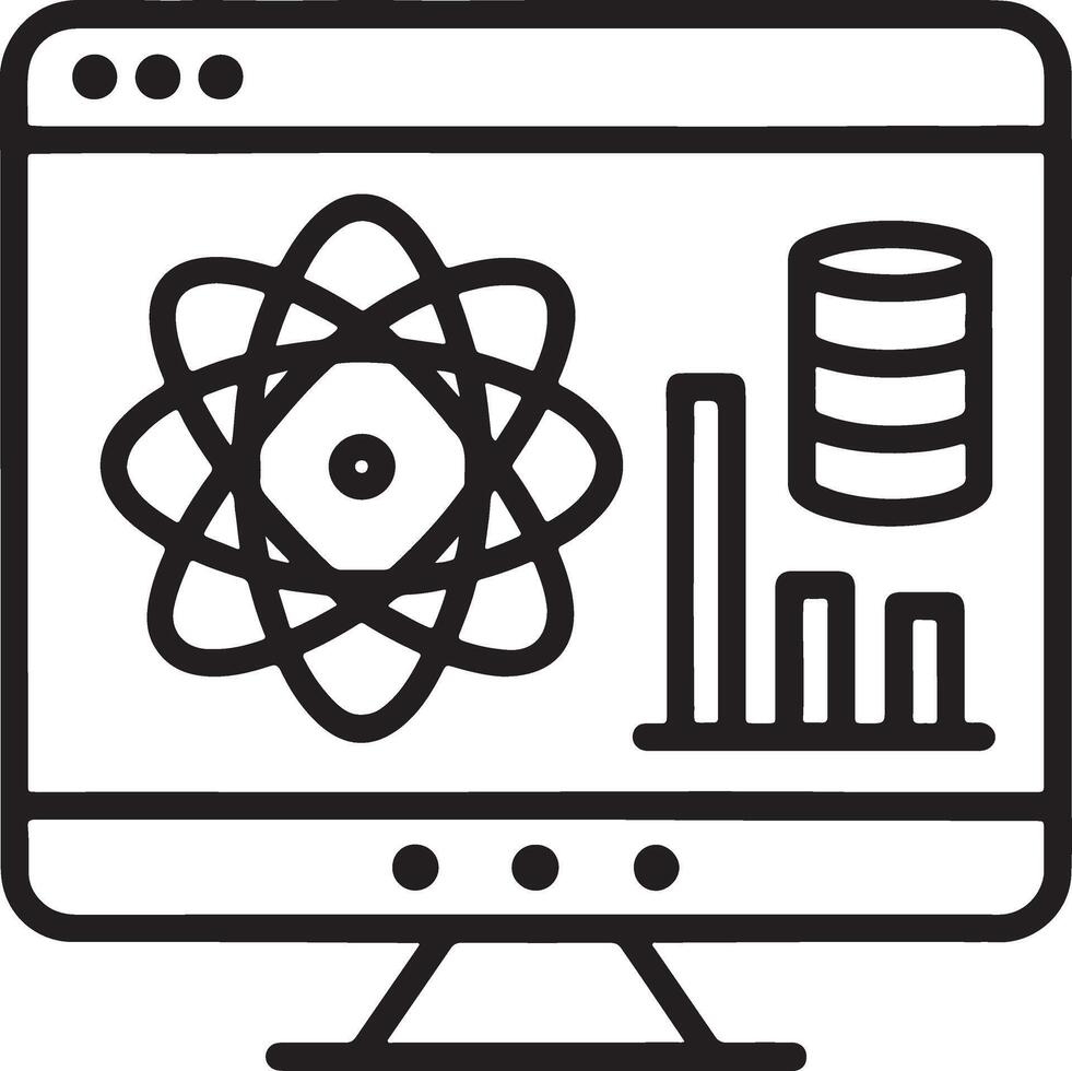 Data web page icon. Database, data science and data graph icon in flat filled and outline stroke line art. vector