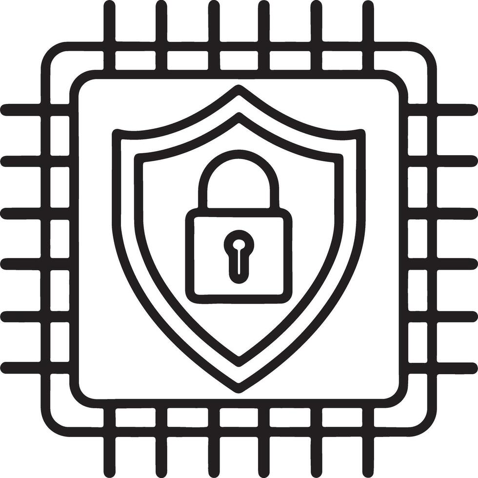 Data protection icon. Data security and safety icon in flat filled and outline stroke line art. vector