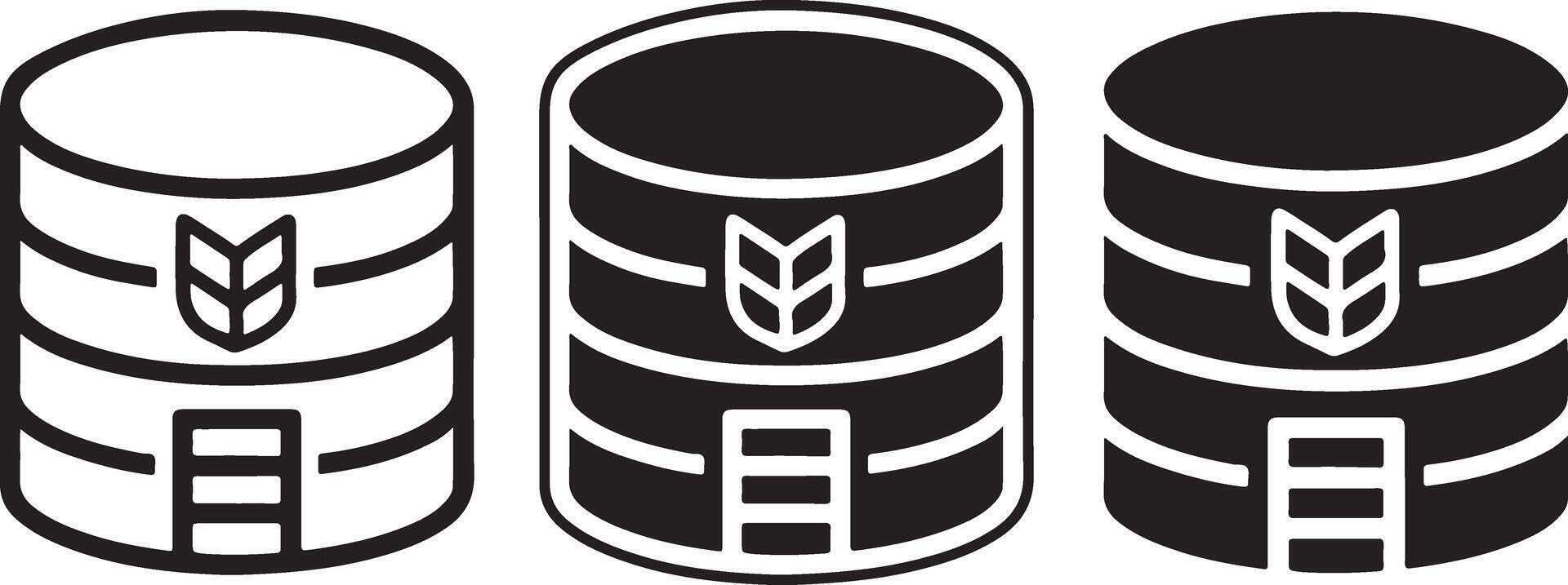 Data center icons. Online data, host, server and storage icon in flat filled and outline stroke line art. vector