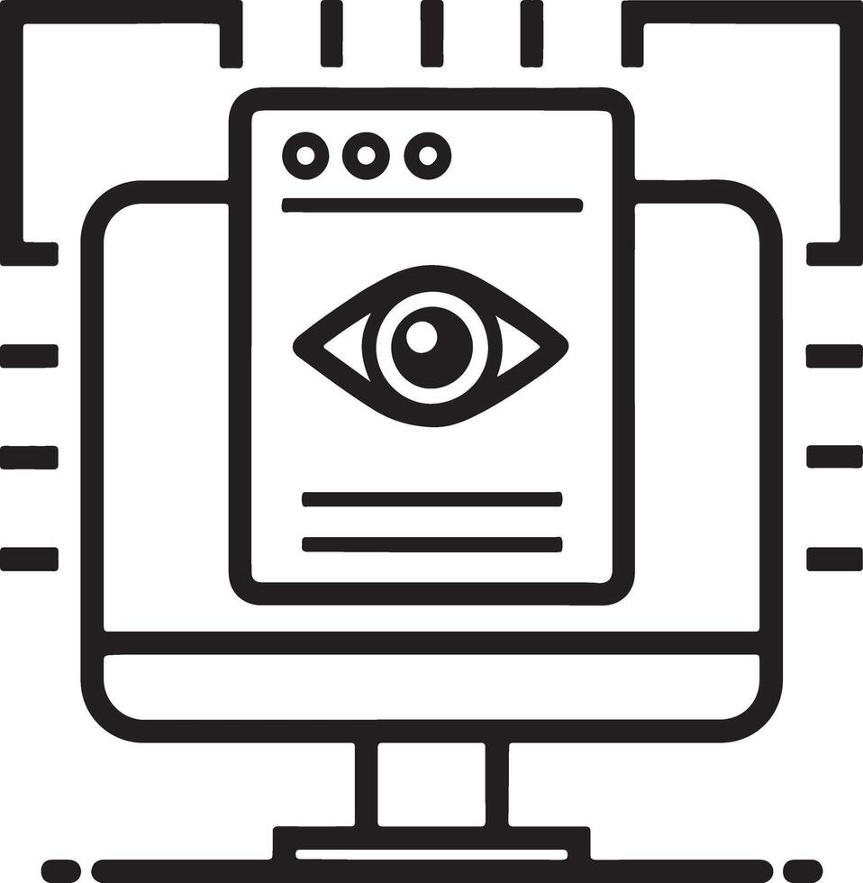 Monitoring files and documents icon in flat filled and outline stroke line art. vector
