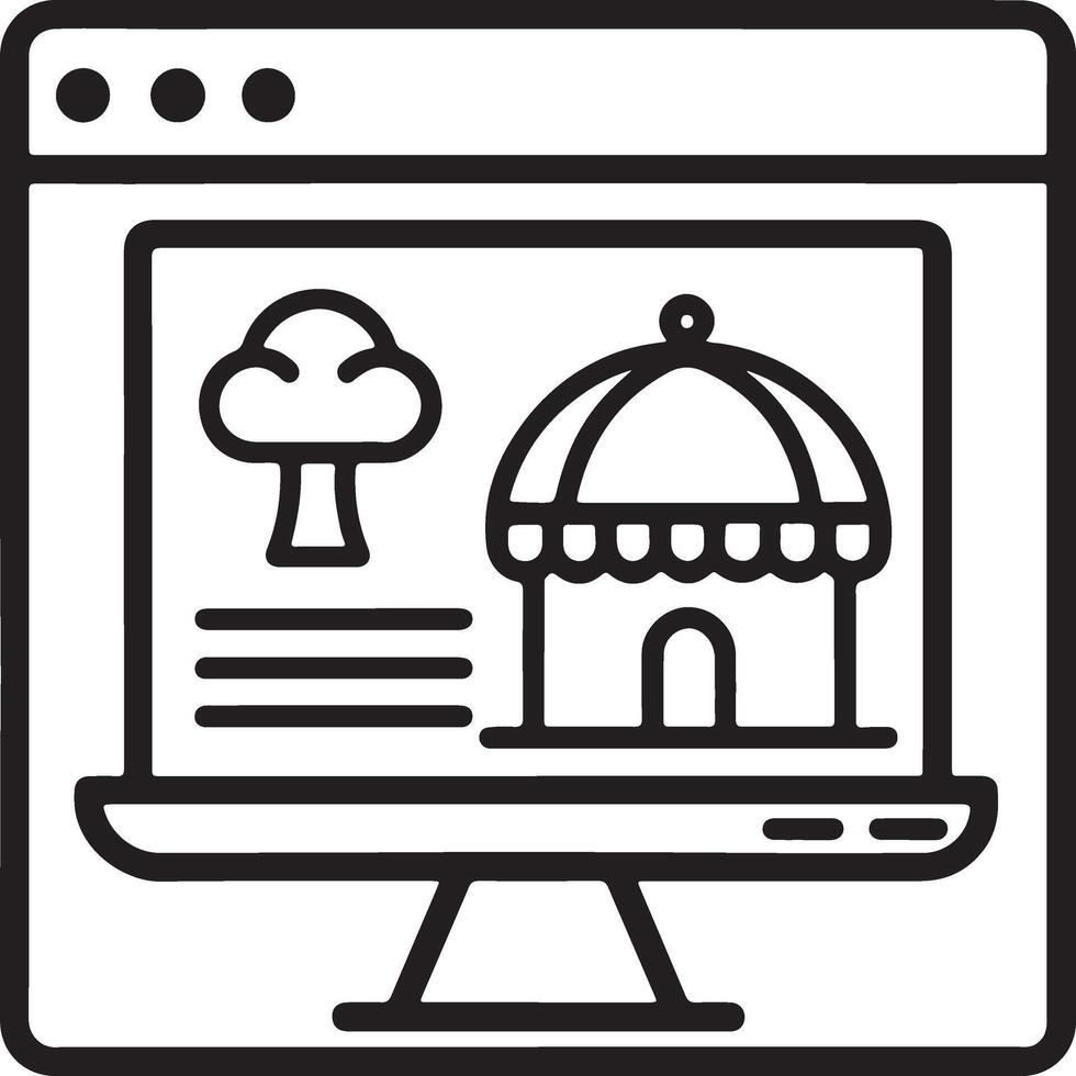 Web page and illustration icon in flat filled and outline stroke line art. vector