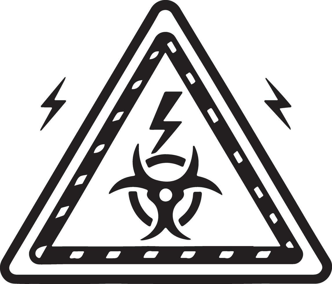 Dangerous attention icon in flat filled and outline stroke line art. vector