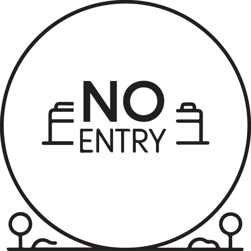 No Entry icon. Enter security or protection icon in flat filled and outline stroke line art. vector