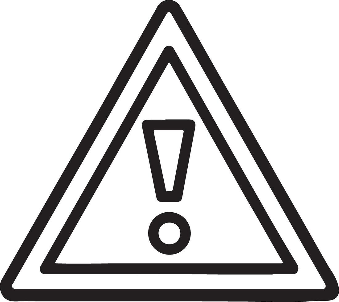 Warning and illustration icon in flat filled and outline stroke line art. vector