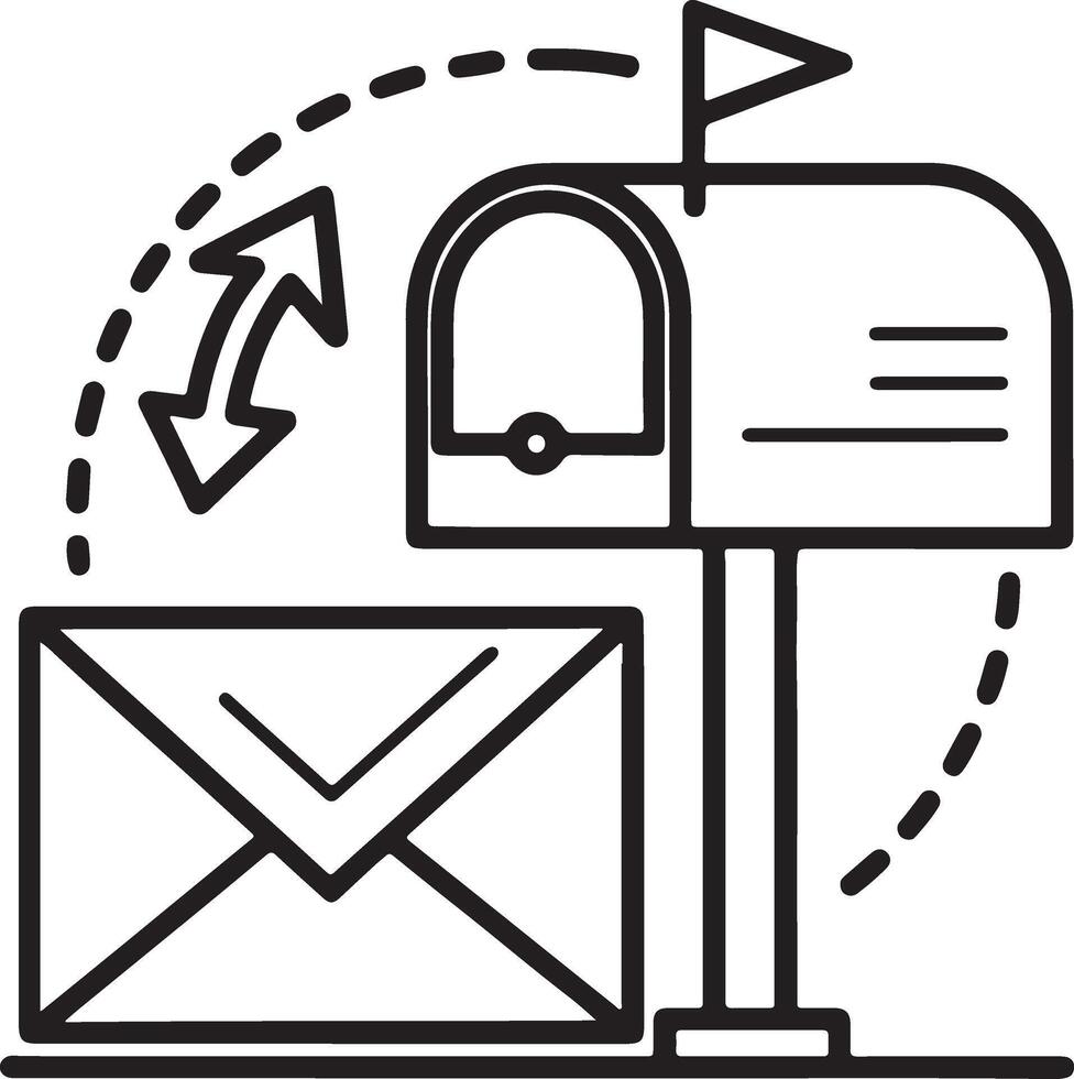 Email marketing icon. Grow business with marketing policy icon in flat filled and outline stroke line art. vector