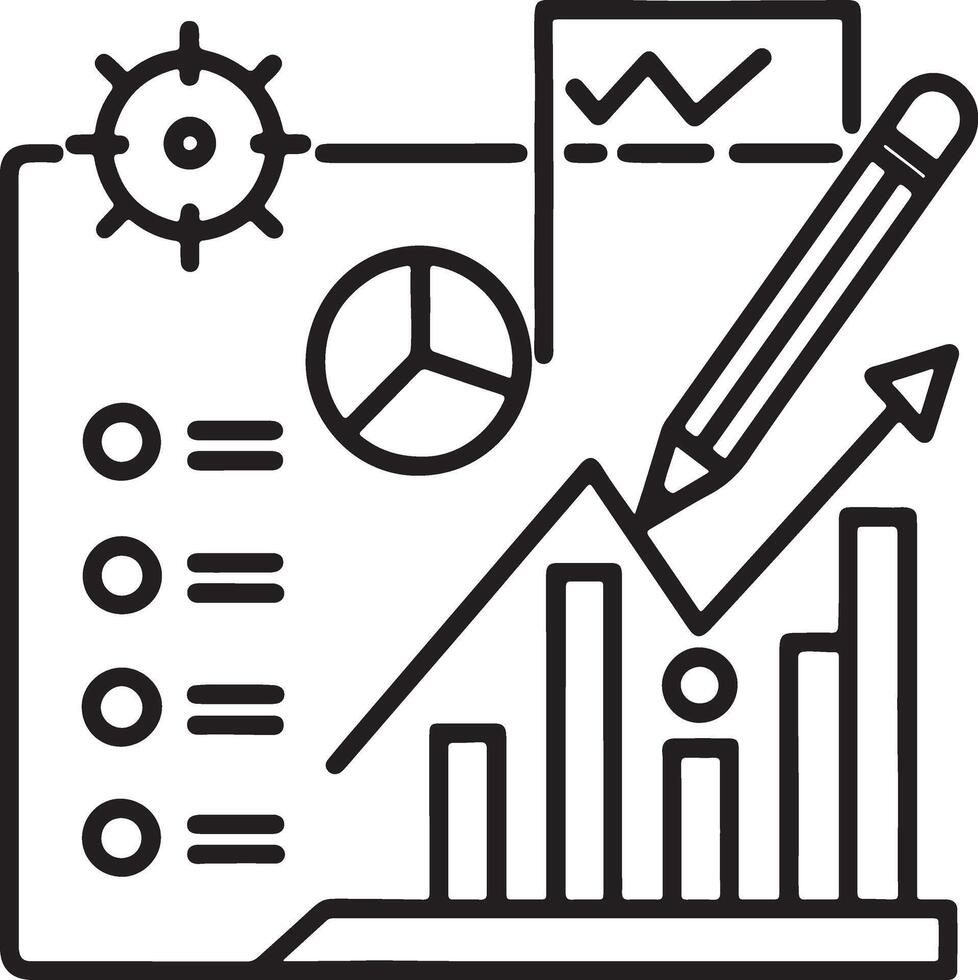 Prediction statistic icon. Web analytics icon in flat filled and outline stroke line art. vector