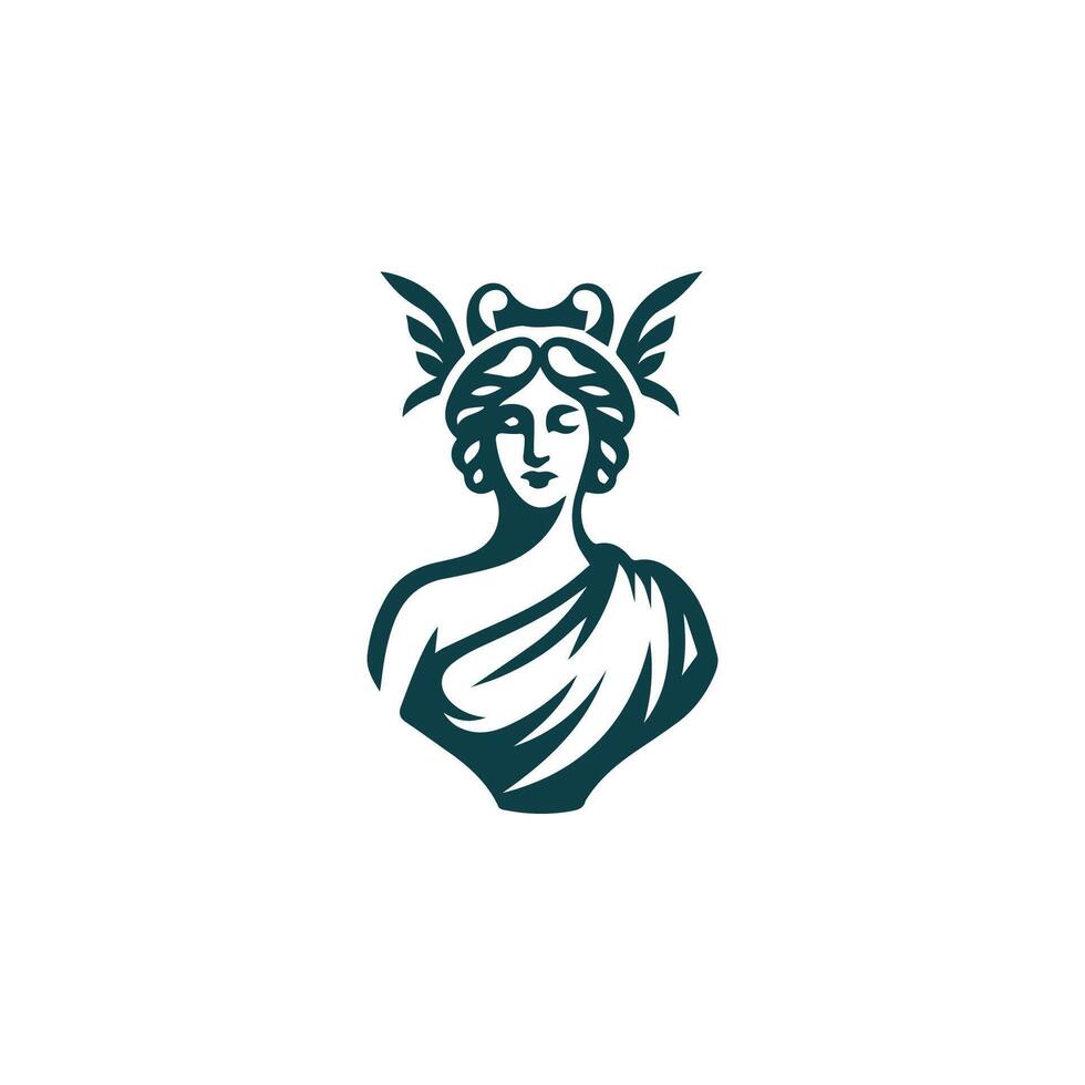 a woman with a headdress and wings on her shoulders vector