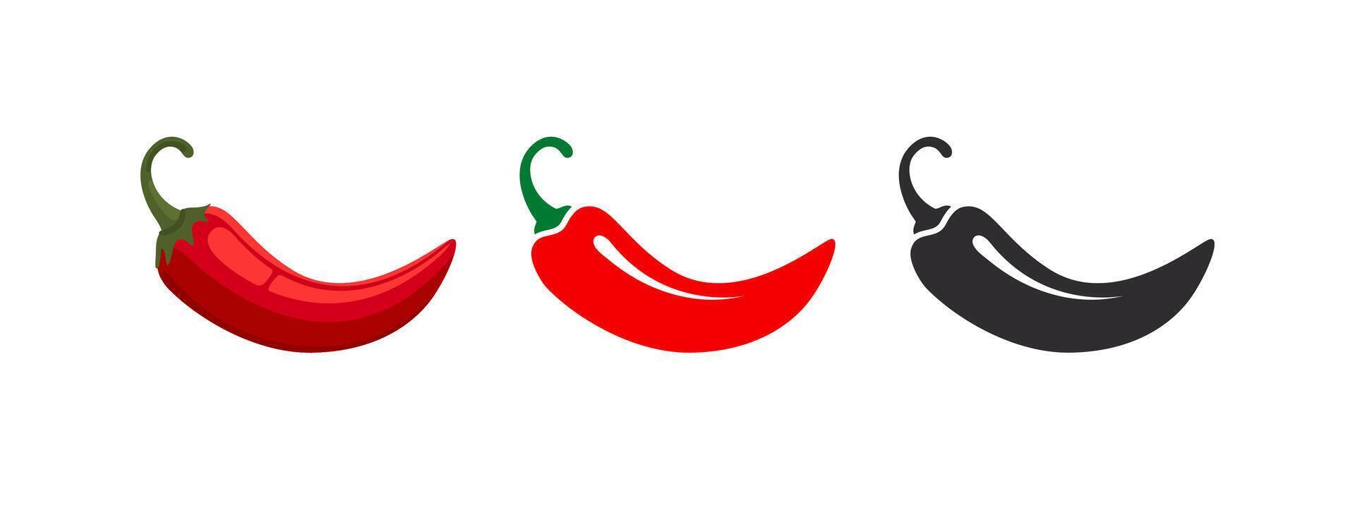Spice pepper icons. Chili pepper symbols vector