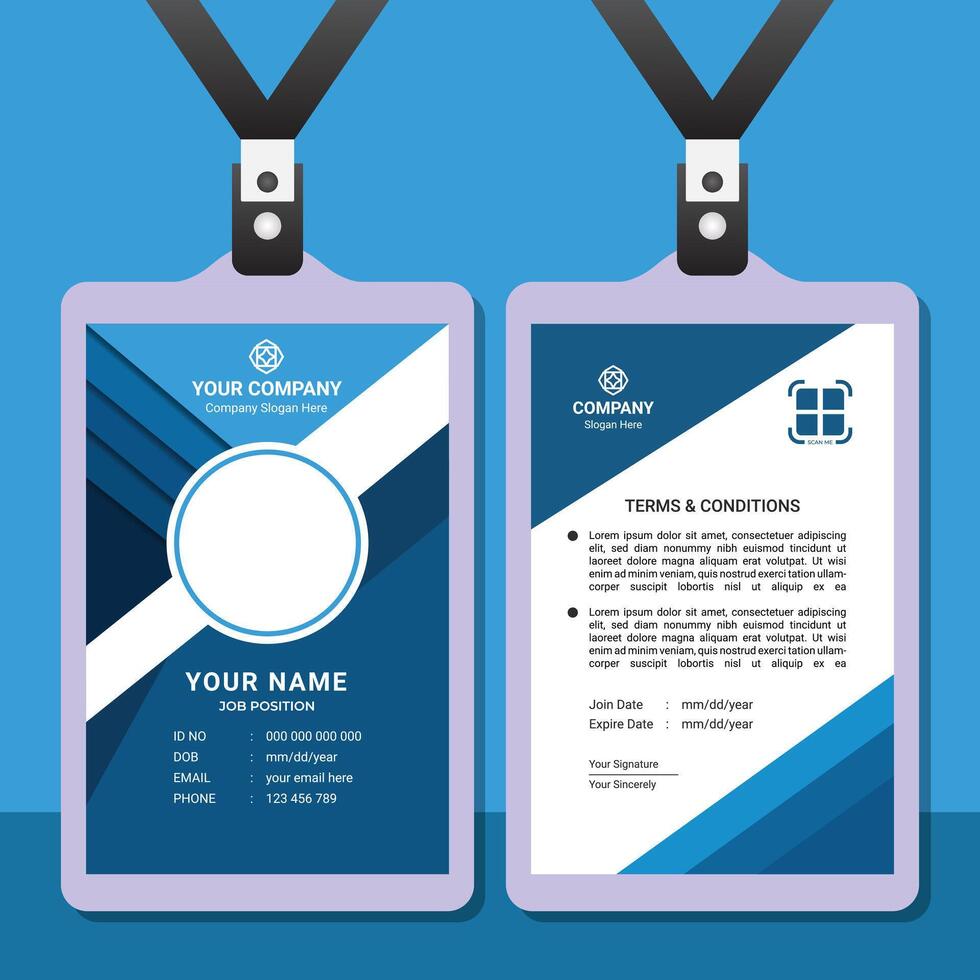 Employee ID Card Design Template vector