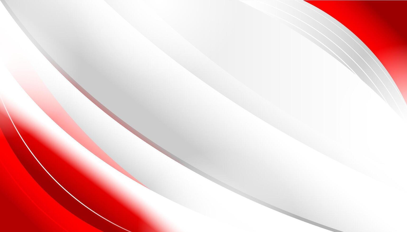 Red and white abstract wavy corporate background. vector
