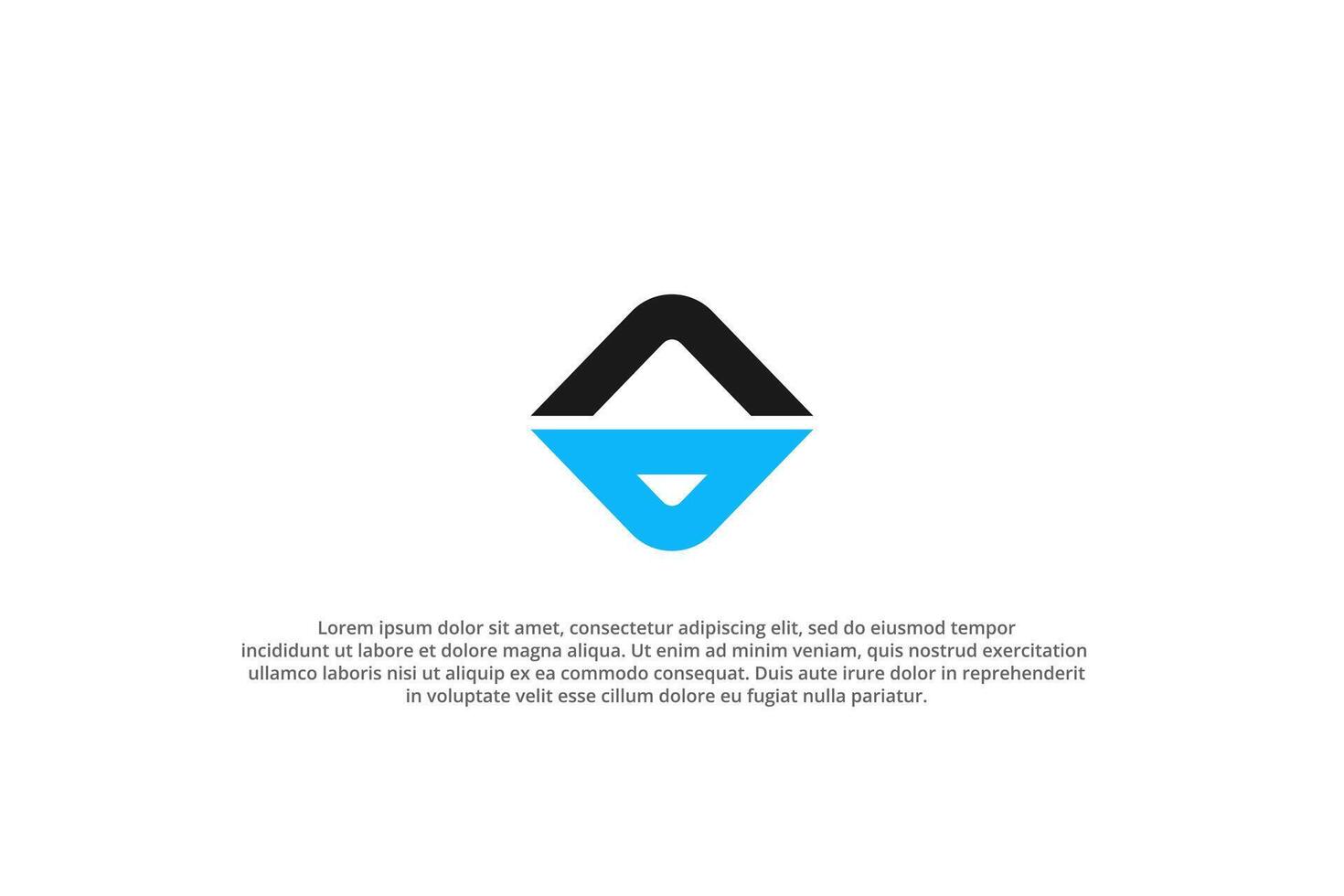 letter a d or d a abstract minimalist modern logo vector