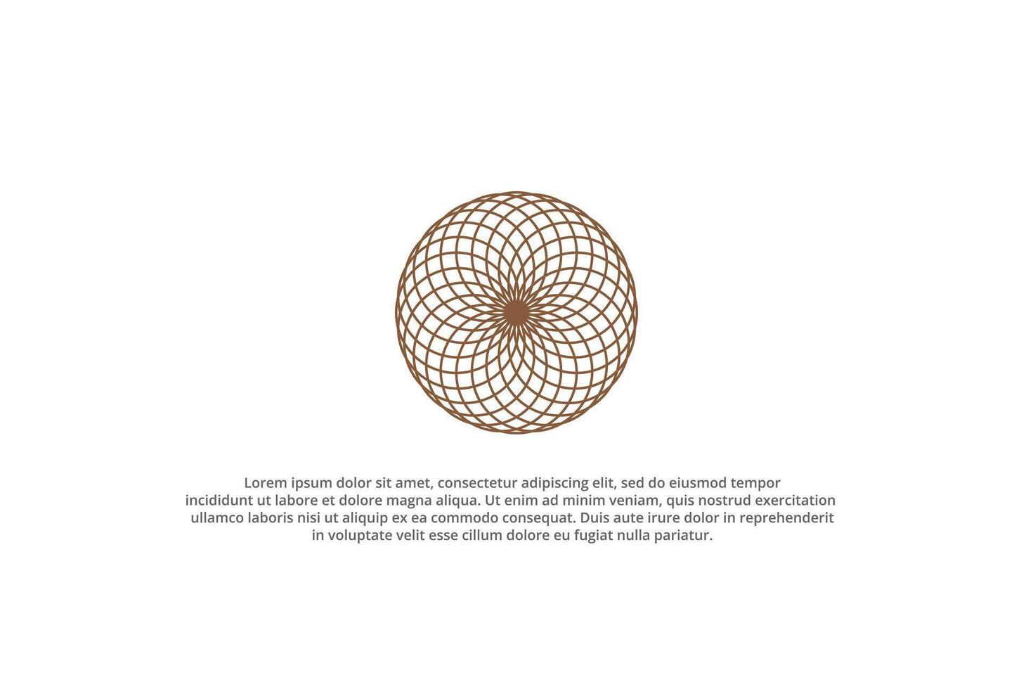 Brown Geometric Mandala Design Decorative Ornament in Circle Pattern vector