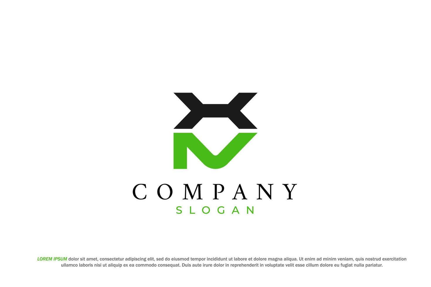 letter hn or xn abstract business modern minimalist logo vector
