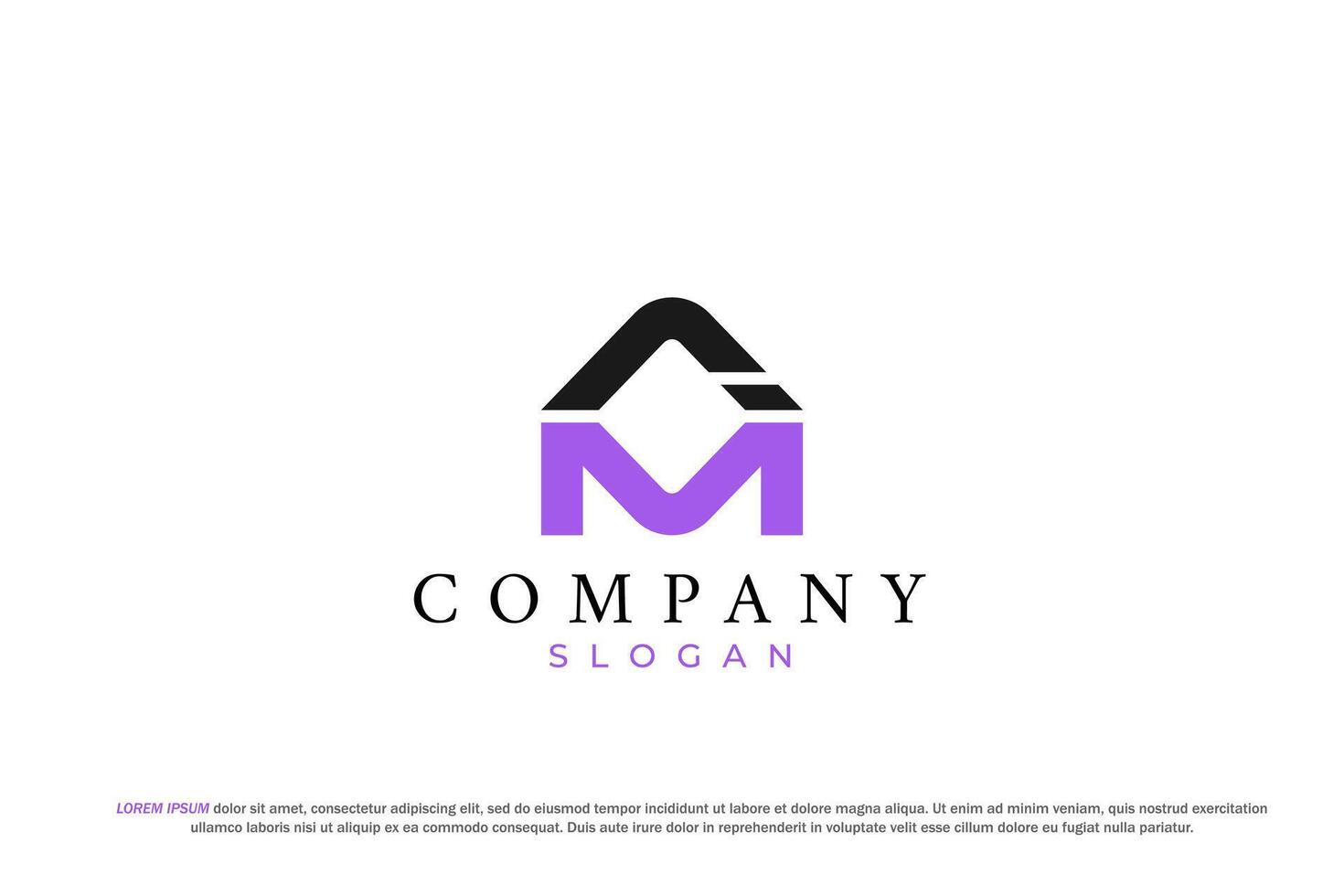 letter im or mi abstract business modern minimalist logo vector