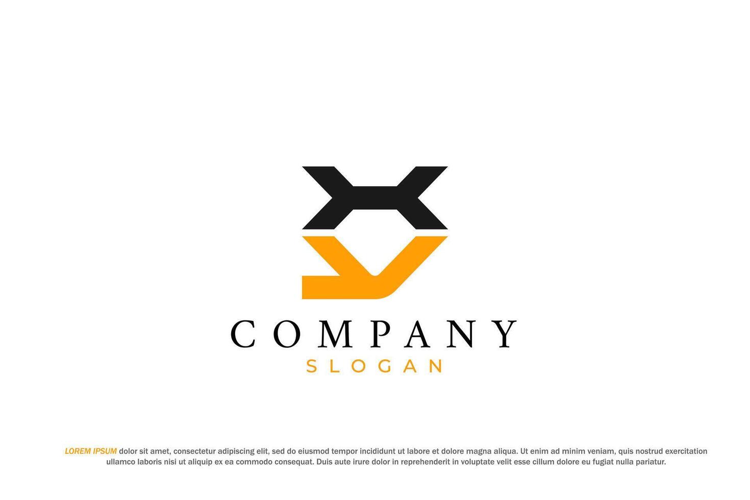 letter hy or xy abstract business modern minimalist logo vector