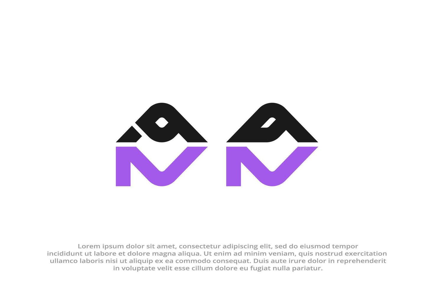 letter nb or bn abstract modern business logo vector