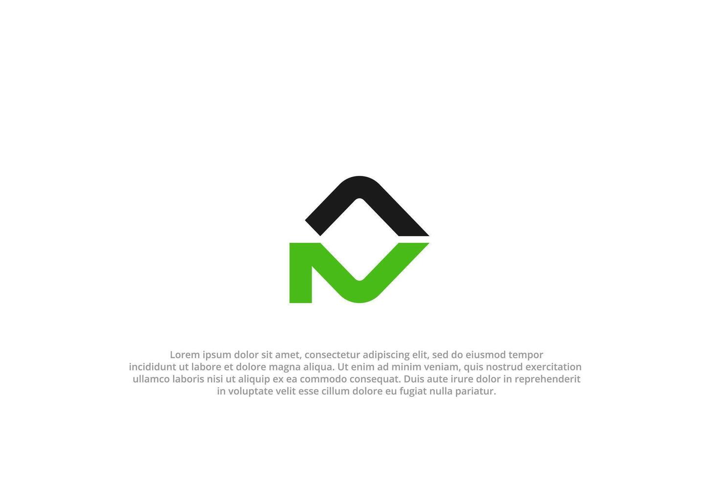 letter ln or nl abstract business modern minimalist logo vector