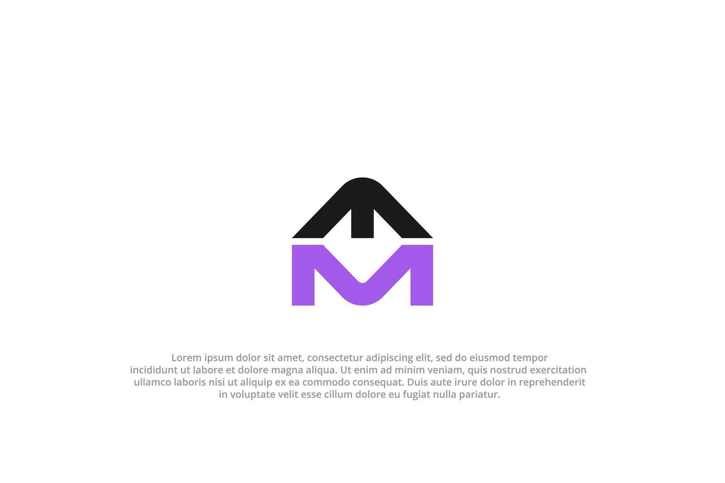 letter em or me abstract business modern minimalist logo vector