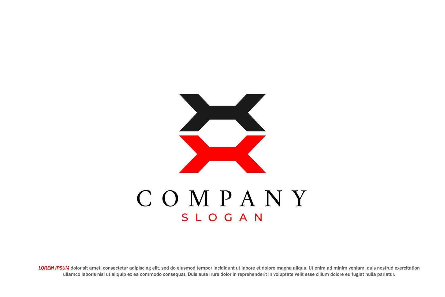 letter hh or xx abstract business modern minimalist logo vector