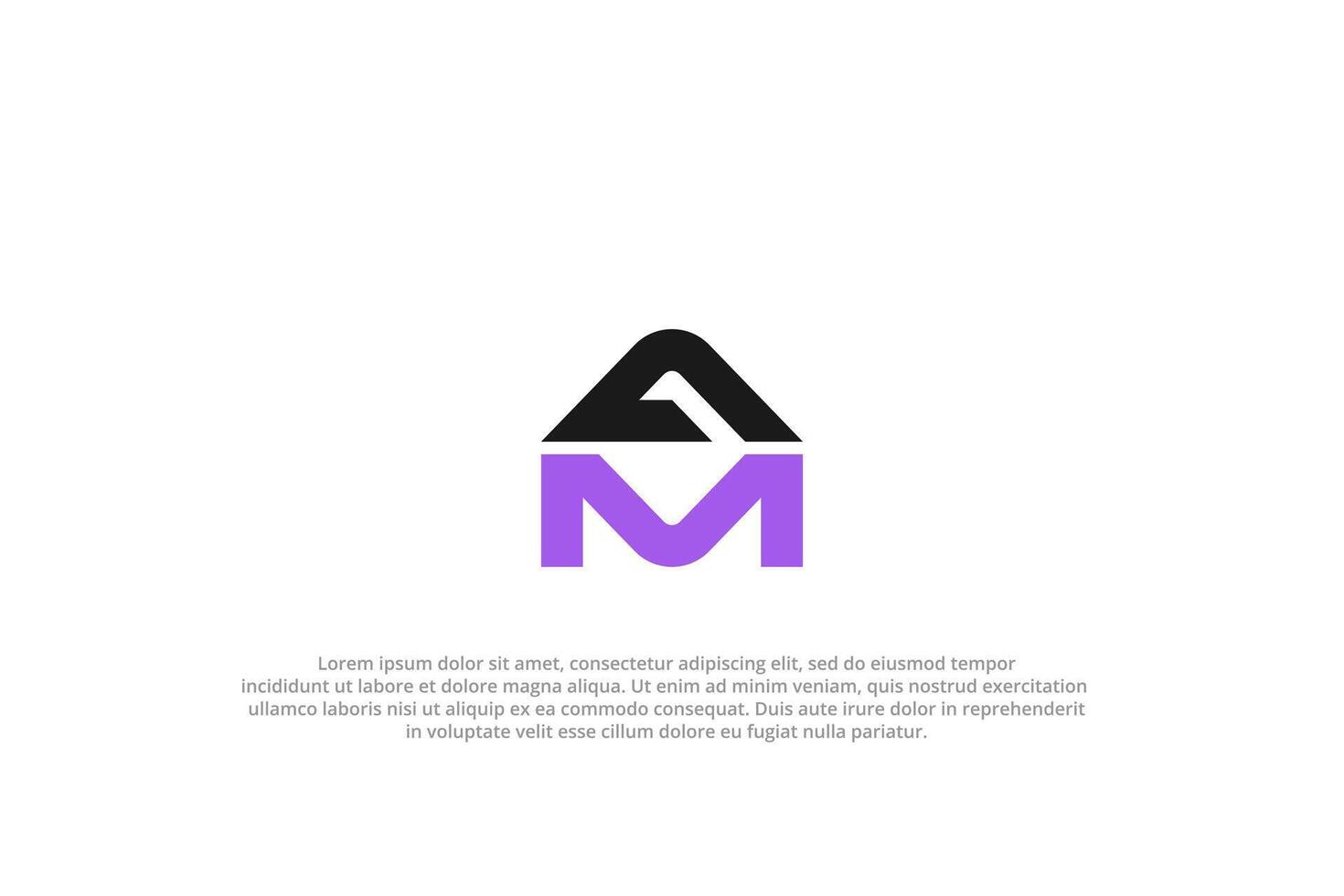 letter gm or mg abstract business modern minimalist logo vector