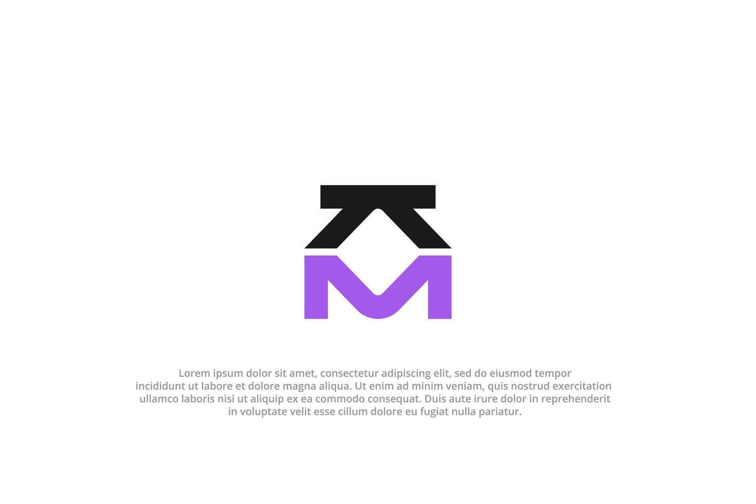 letter km or mk abstract business modern minimalist logo vector