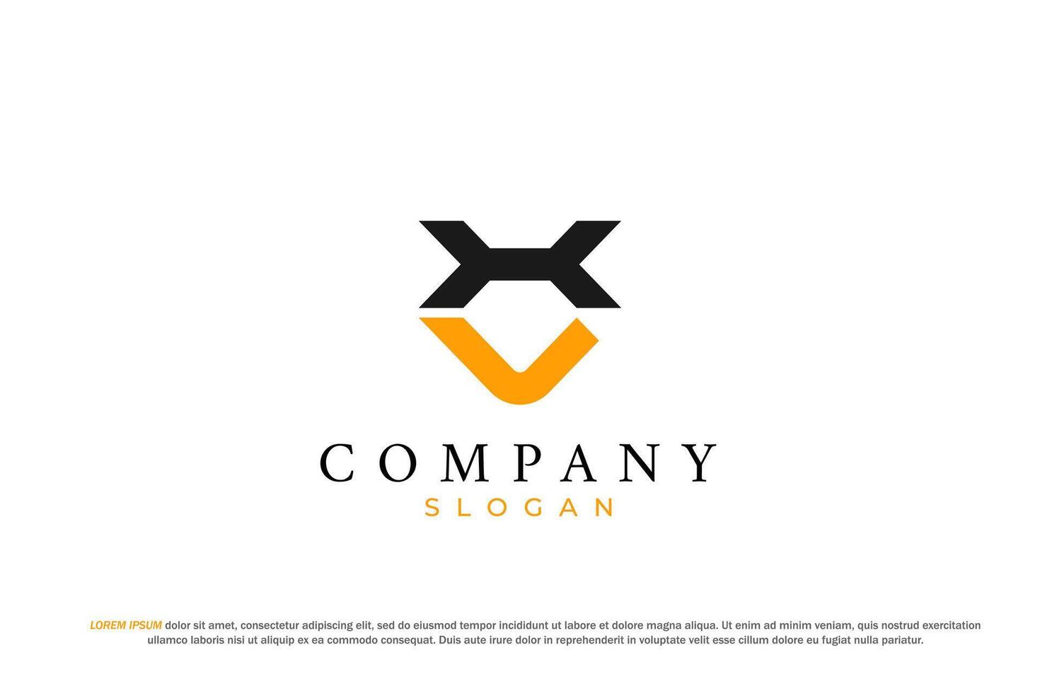 letter xl or hl abstract business modern minimalist logo vector