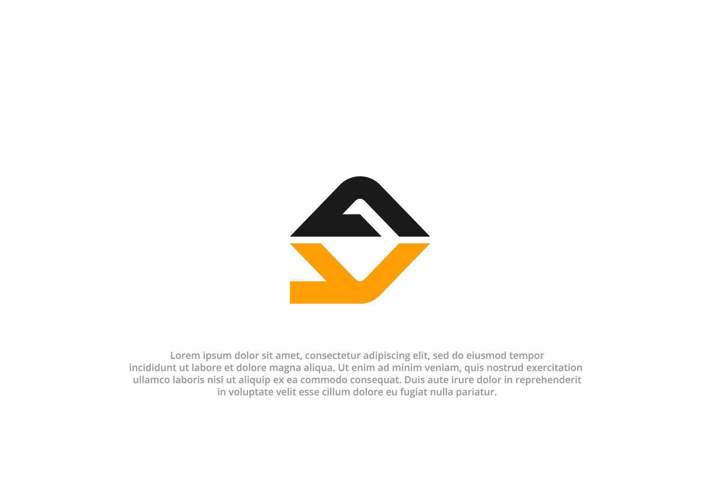 letter gy or yg abstract business modern minimalist logo vector