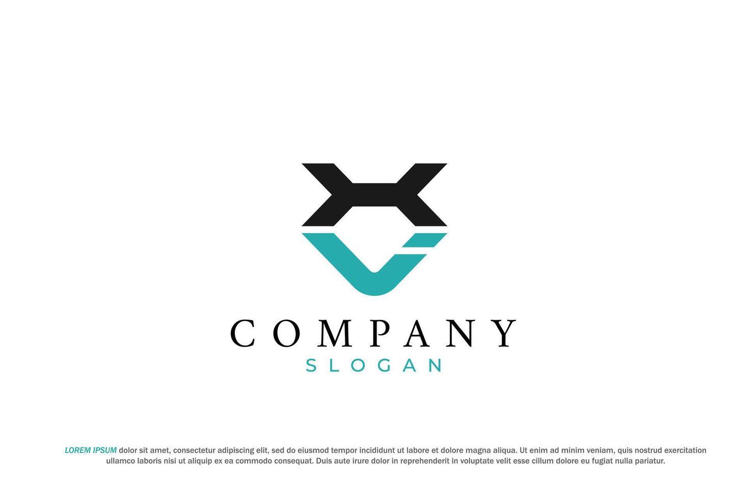 letter xi or hi abstract business modern minimalist logo vector