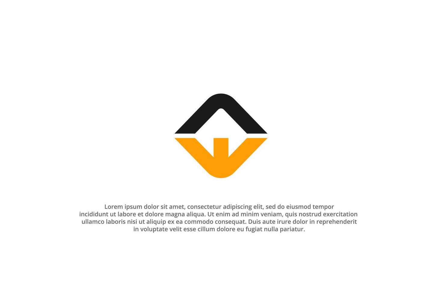 letter a e or e a abstract minimalist modern logo arrow up vector