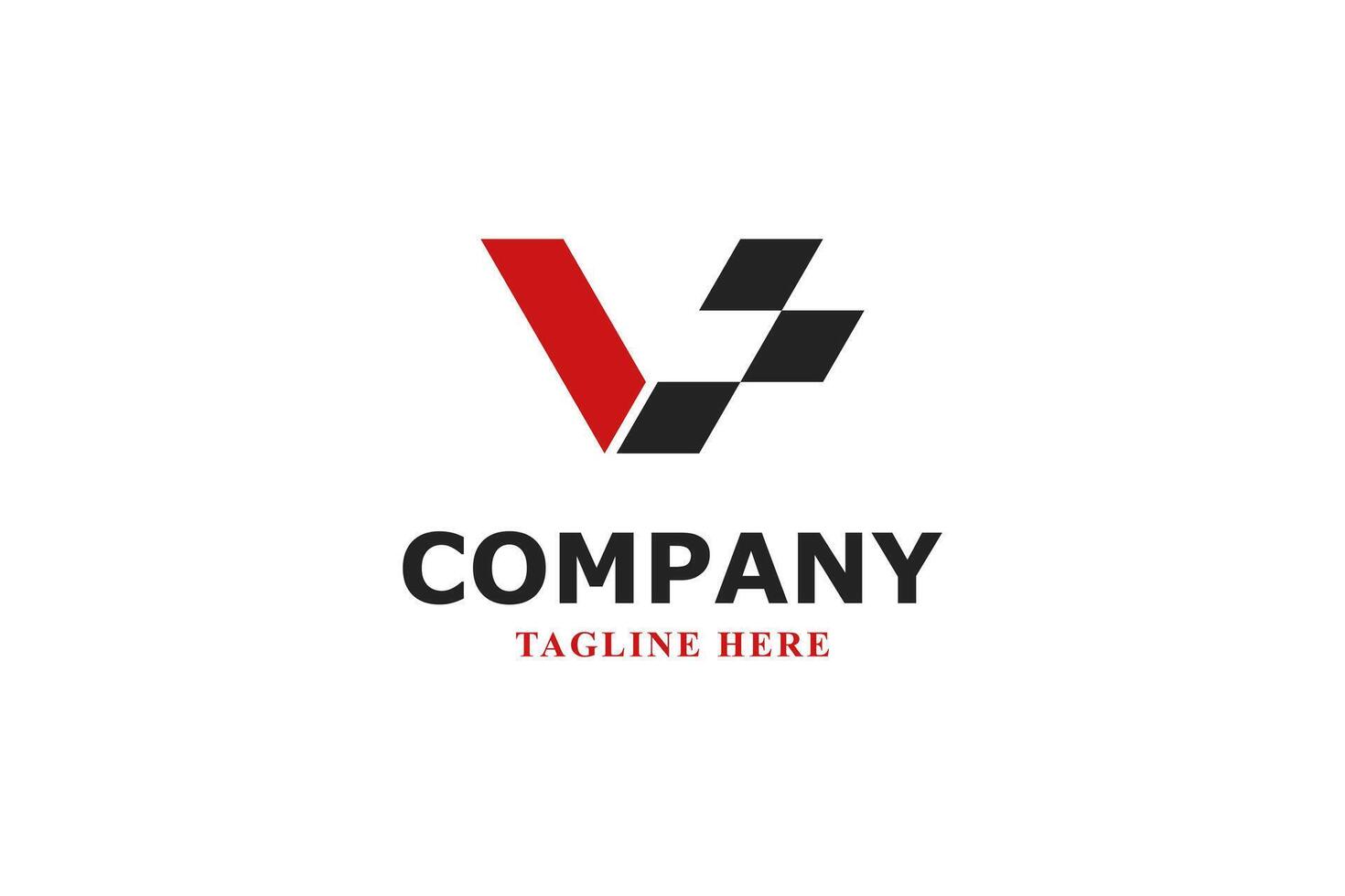 letter v and race modern logo vector