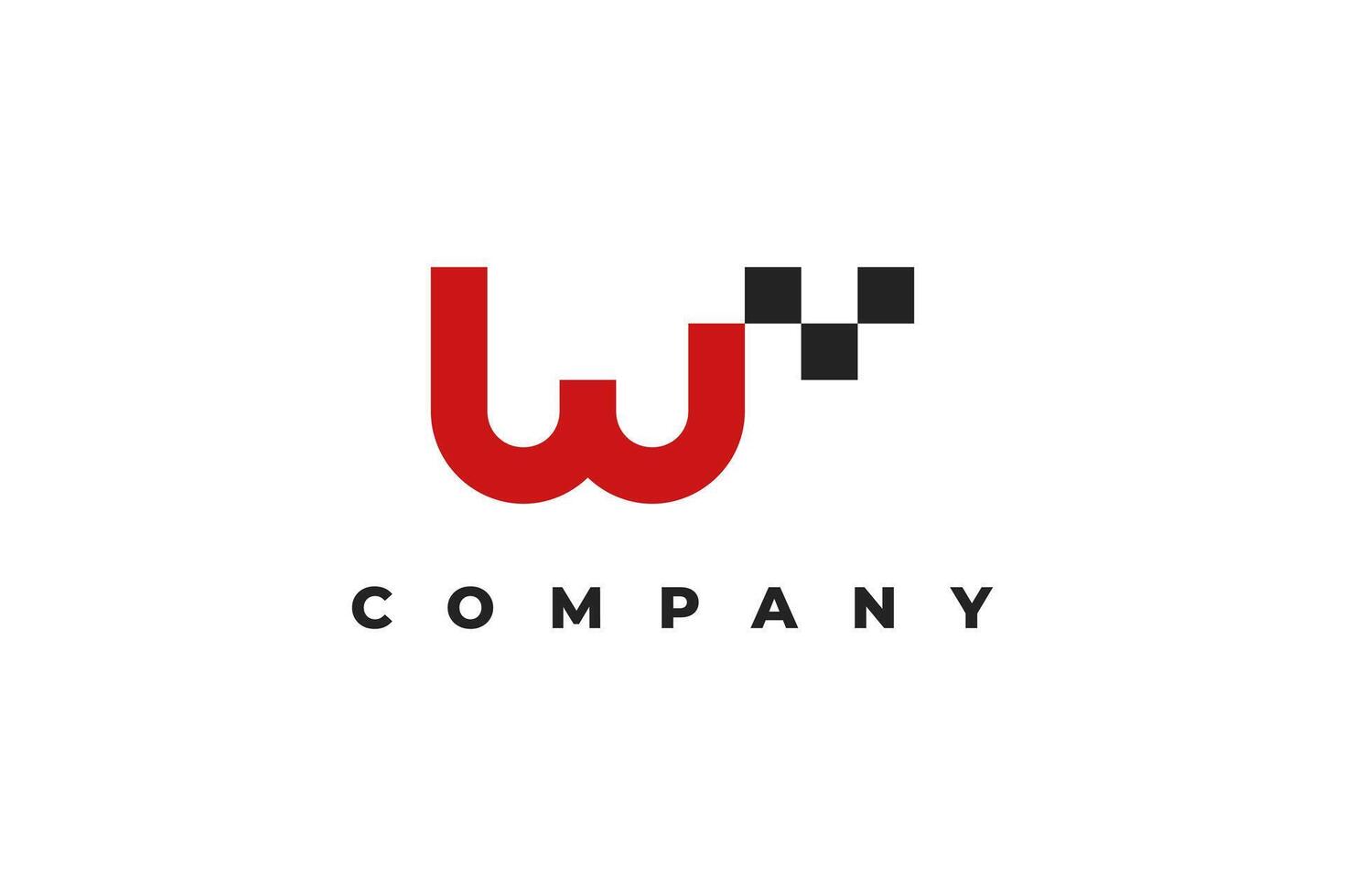 letter w and race modern logo vector