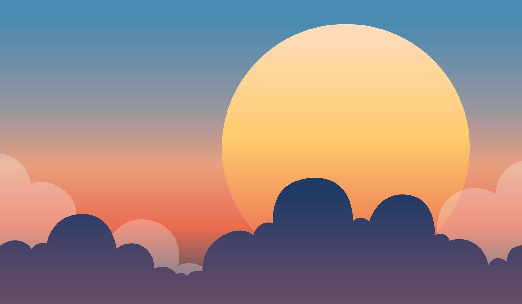 Background of Sunset Behind the Clouds vector